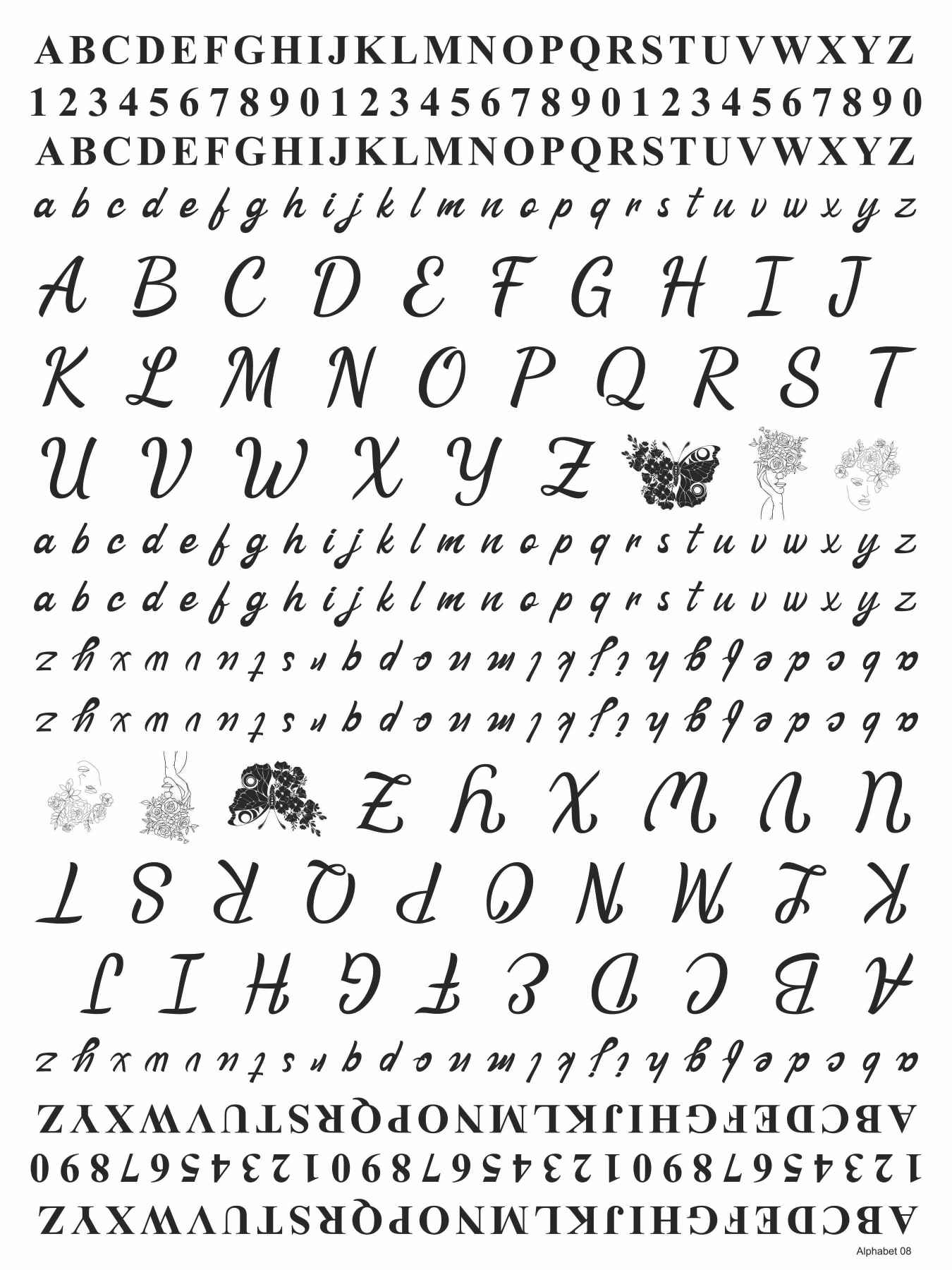 Alphabet 08 Golden Embossed Sheet A4 Size