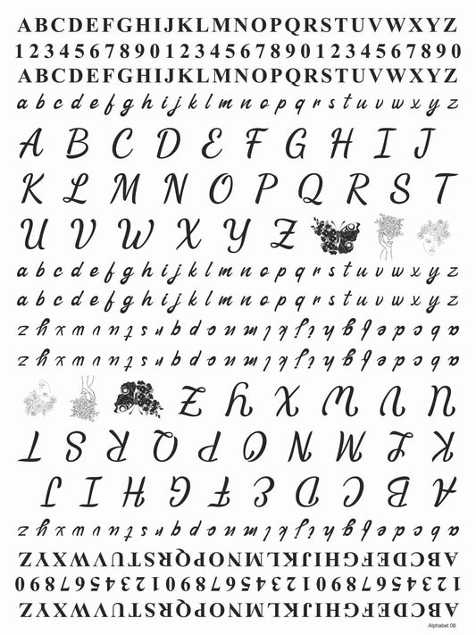 Alphabet 08 Golden Embossed Sheet A4 Size