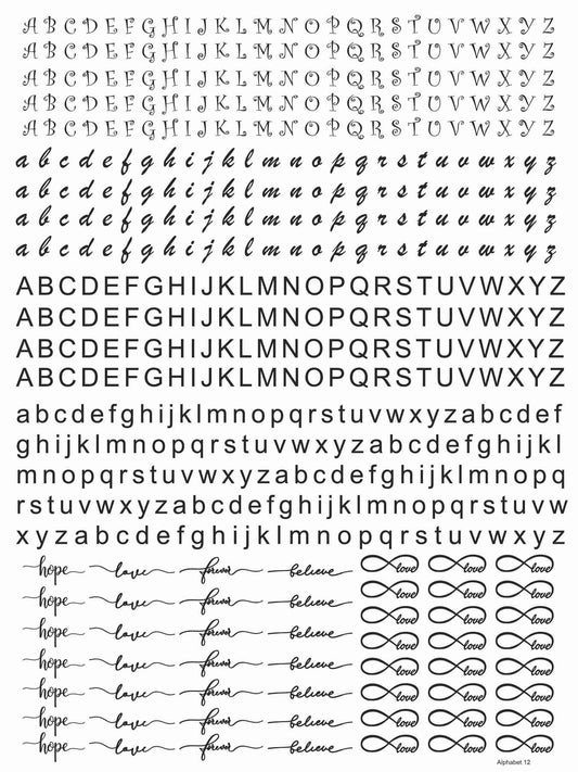 Alphabet 12 Metal Insert Sheet