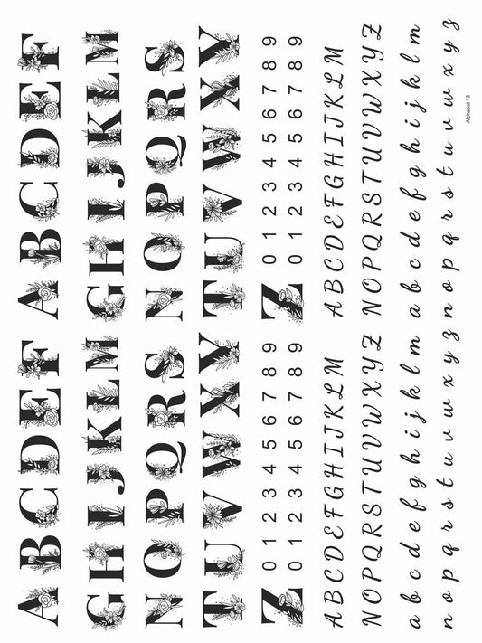 Alphabet 13 Insert Sheet