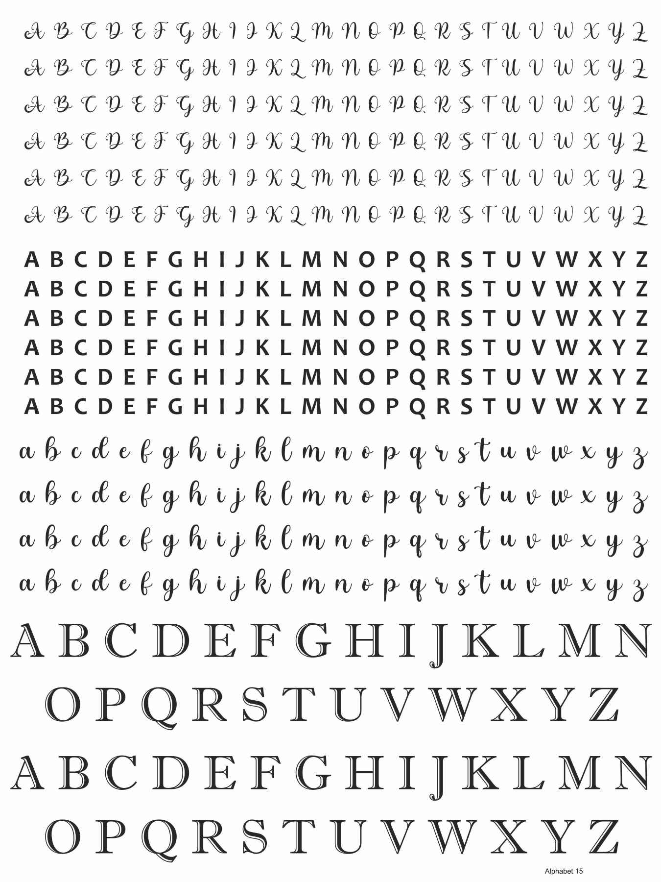 Alphabet 15 Metal Insert Sheet