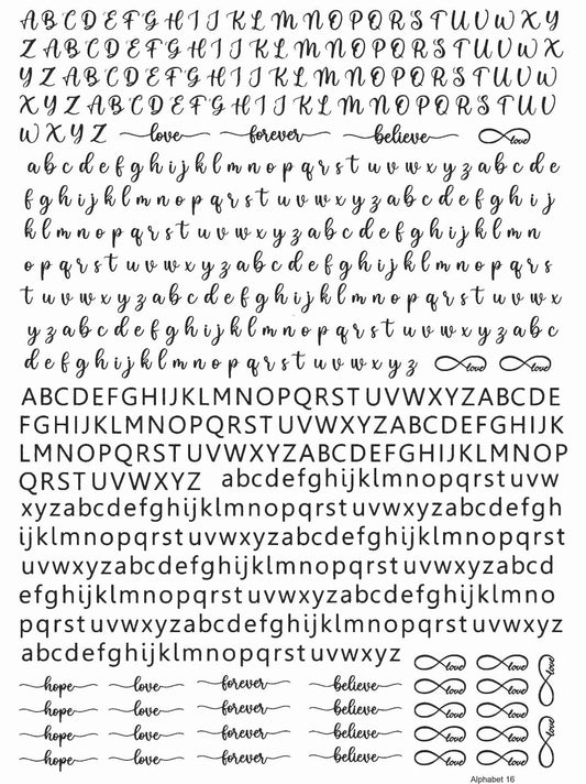 Alphabet 16 Insert Sheet