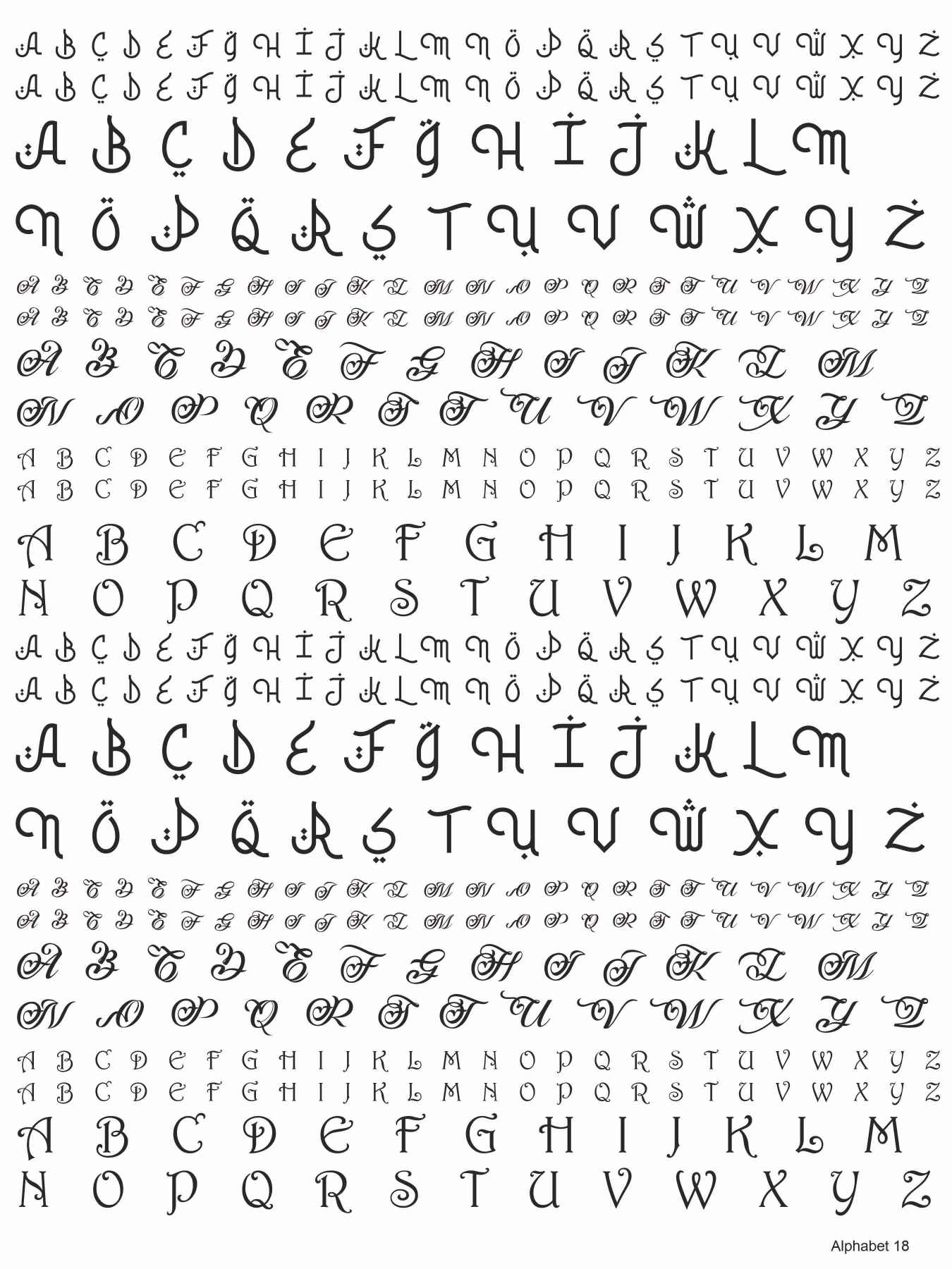 Alphabet 18 Insert Sheet