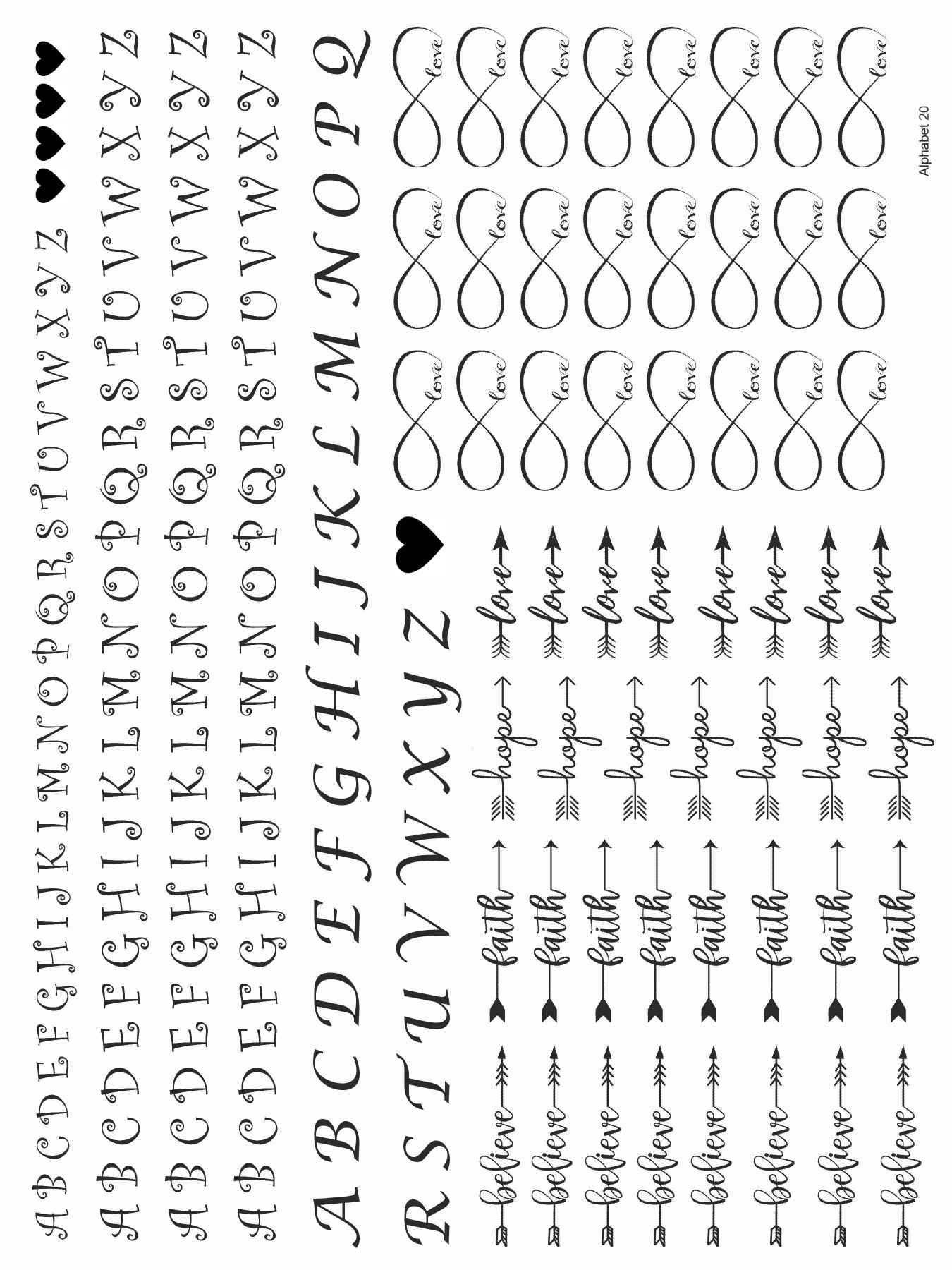 Alphabet 20 Insert Sheet