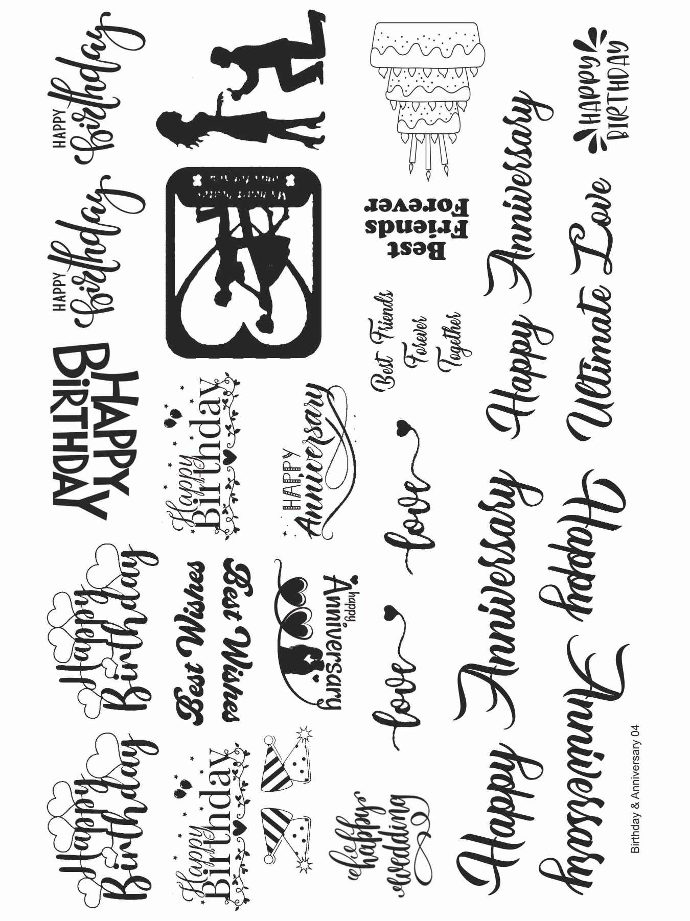 Birthday & Anniversary 04 Metal Insert Sheet