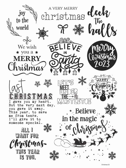 Christmas 03 Golden Embossed Sheet A4 Size