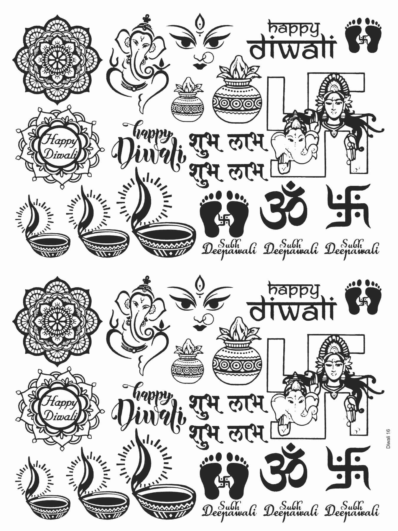 Diwali 16 Metal Insert Sheet