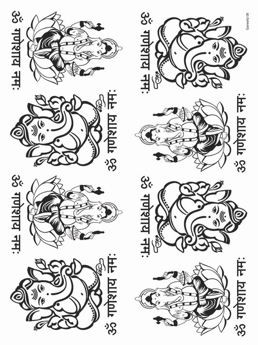 Ganeshji 08 Golden Embossed Sheet A4 Size