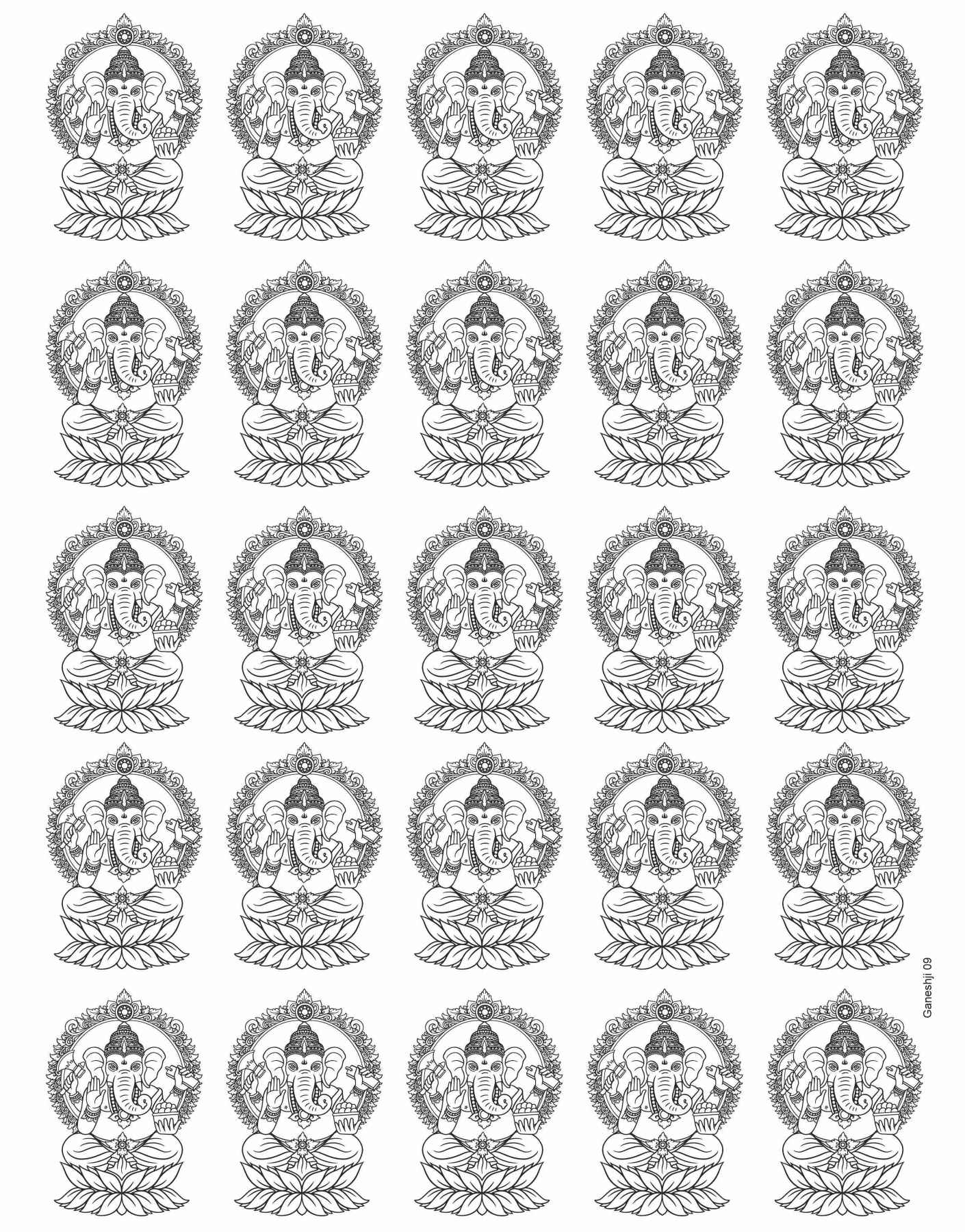 Ganeshji 09 Golden Embossed Sheet A5 Size