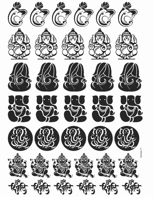 Ganeshji 17 Golden Embossed Sheet A4 Size