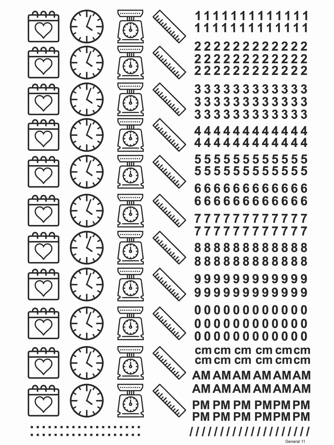 General 11 Metal Insert Sheet