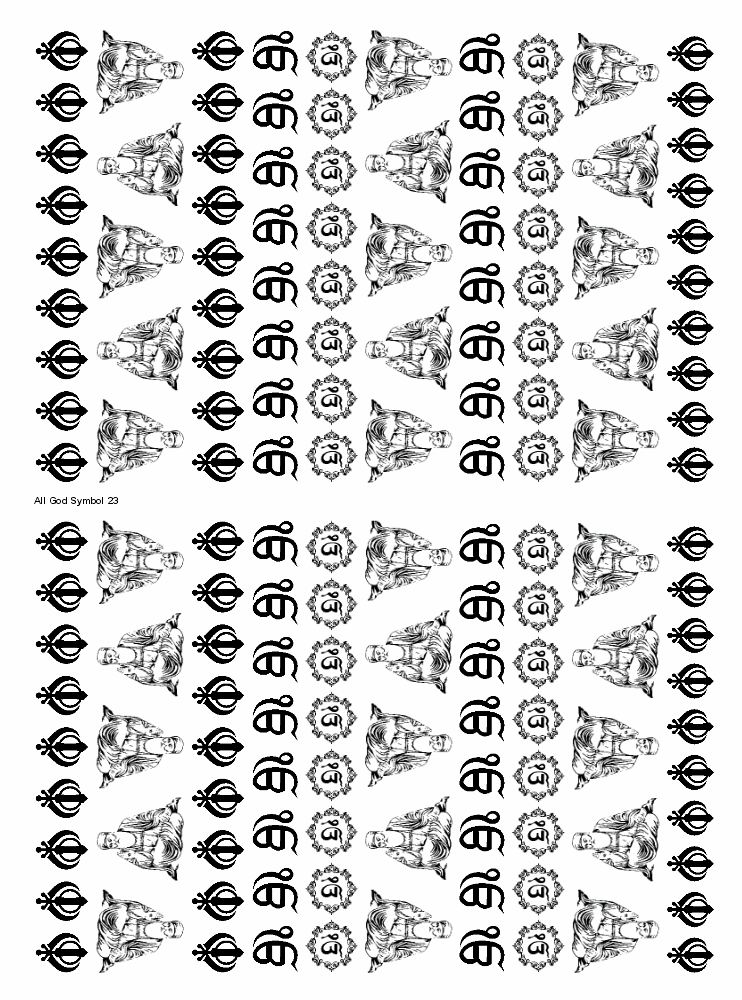 All God Symbols 23 Metal Insert Sheet