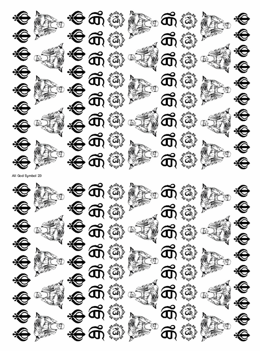 All God Symbols 23 Metal Insert Sheet