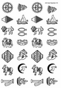 All God Symbols 10 Golden Embossed Sheet A5 Size