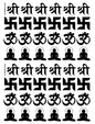 All God Symbols 25 Golden Embossed Sheet A5 Size