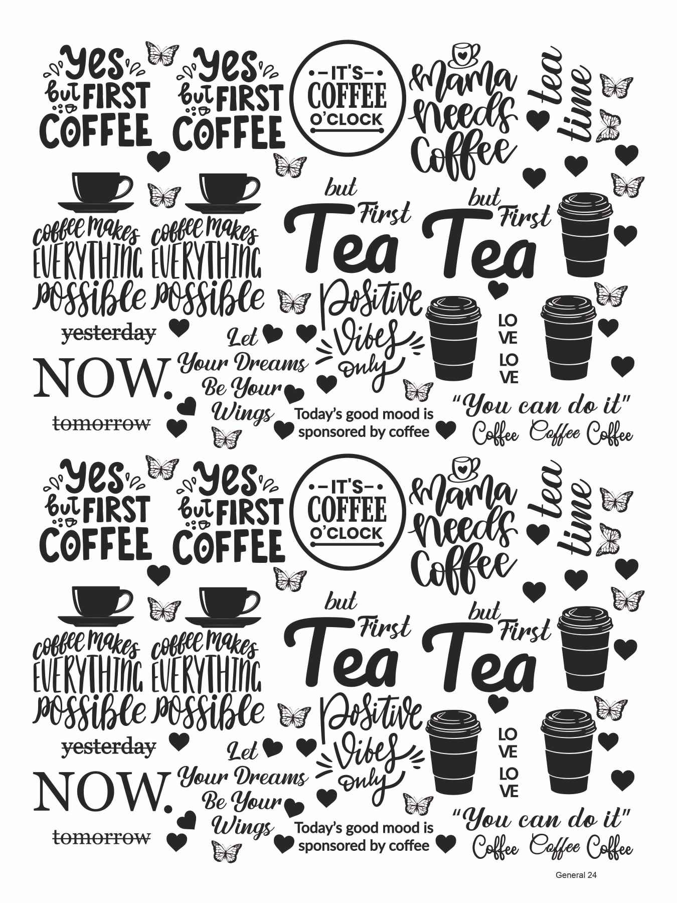 Tea & Coffee 02 Metal Insert Sheet