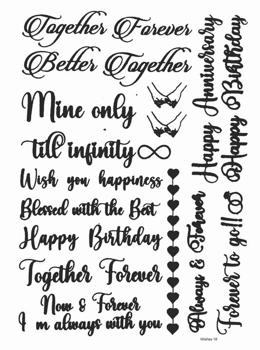 Wishes 18 Golden Embossed Sheet A4 Size